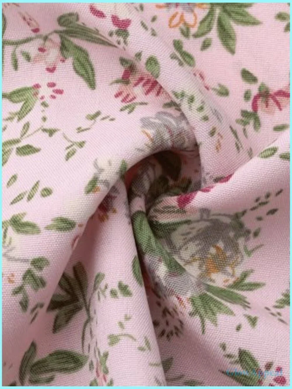 Ditsy Floral Print Peasant Elastic Waist A-Line Midi Skirt - Picture 5 of 5